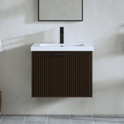 S24F0124WN - 24 inch Floating vanity Dark walnut color