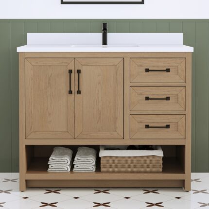 S24C1042AG - 42 inch Bathroom vanity OAK grey color