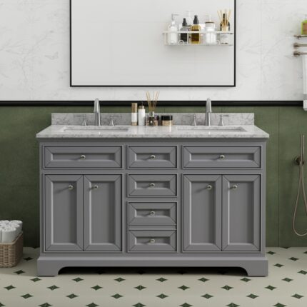 S24C0955SG - 55 inch Bathroom vanity Grey color